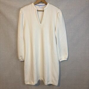 Southern‎ Tide Womens Oren Quilted Dress Medium White Luxury Designer Oversized